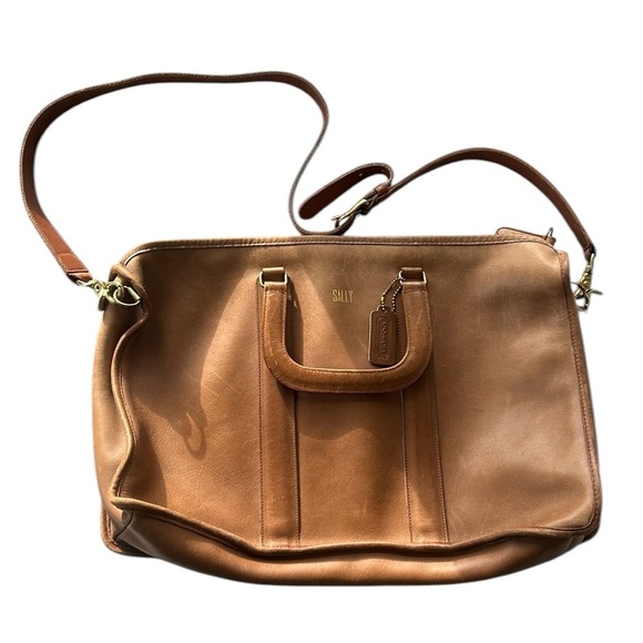 ✨Vintage 1960’s Coach Cognac Leather Briefcase Messenger Bag✨